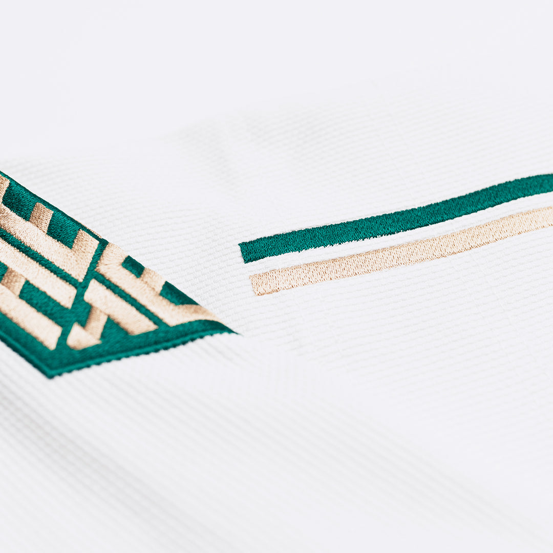 The Competitor Kimono (White/Pine Green)