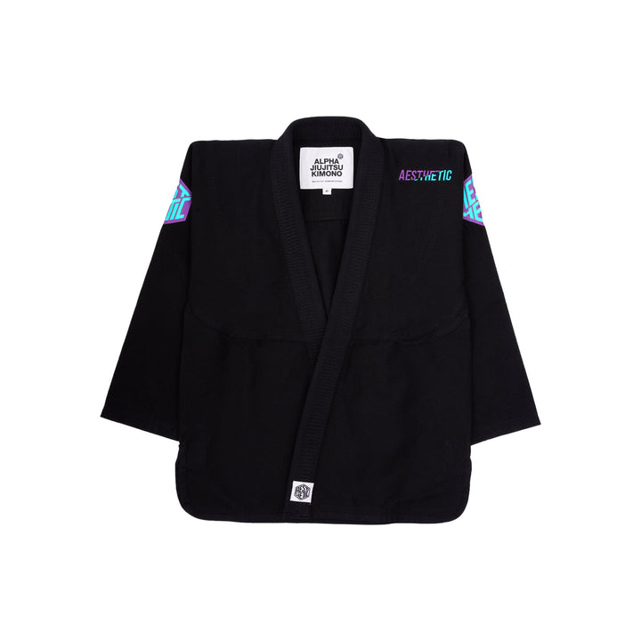 AESTHETIC Alpha+ BJJ Gi – Black/Emerald jacket front view