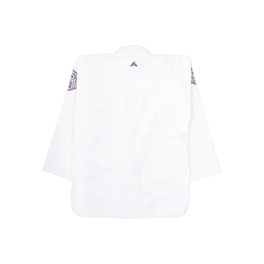 AESTHETIC The Alpha+ BJJ Gi – White/Lilac jacket back view