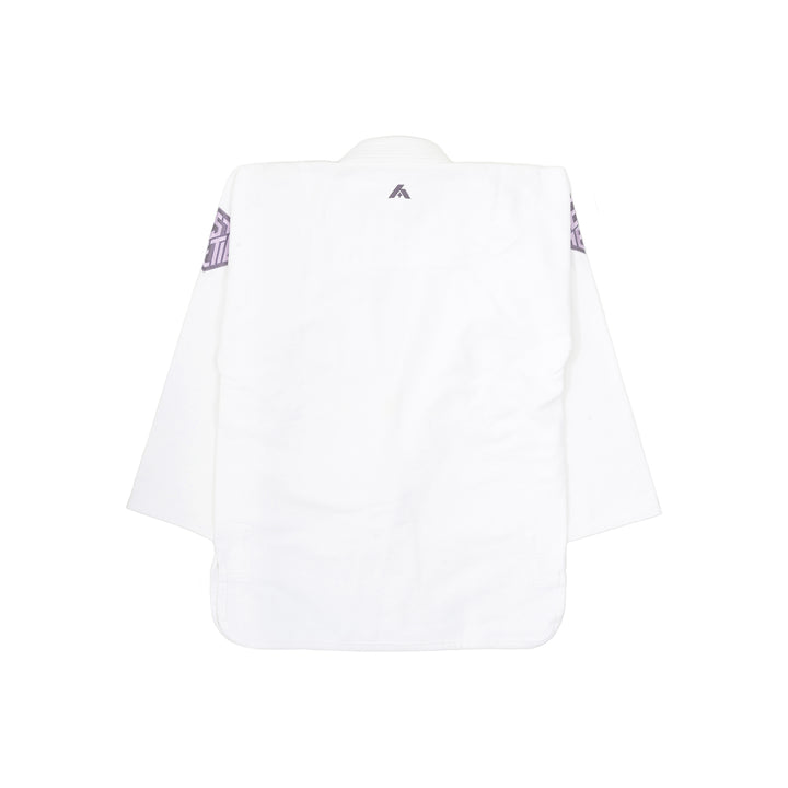 AESTHETIC The Alpha+ BJJ Gi – White/Lilac jacket back view