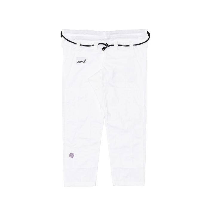 AESTHETIC The Alpha+ BJJ Gi – White/Lilac pants front view