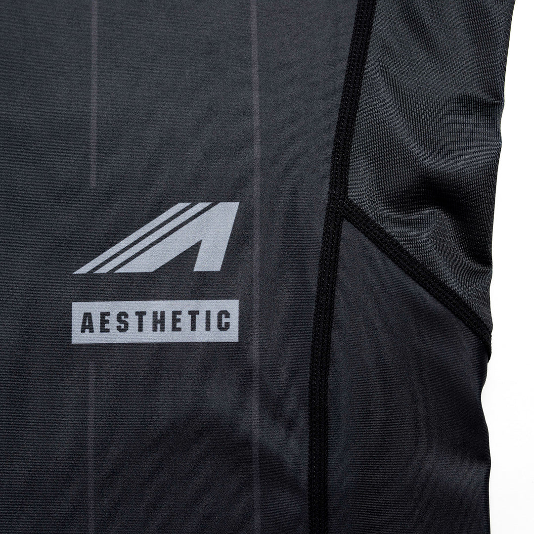 AESTHETIC USA Long Sleeve Ranked Rashguard 2026 Black - stitch details