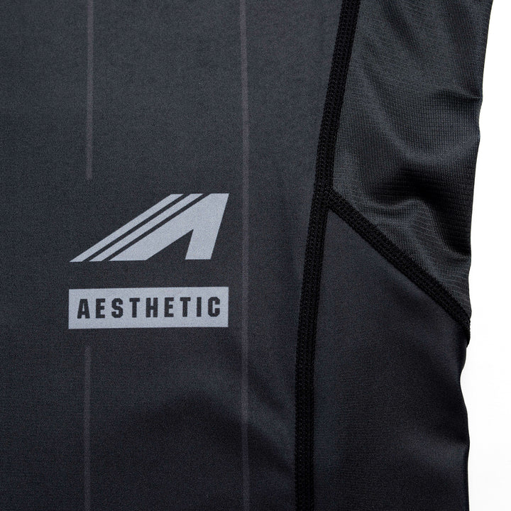 AESTHETIC USA Long Sleeve Ranked Rashguard 2026 Black - stitch details