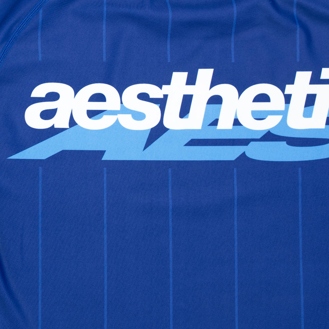 AESTHETIC USA Long Sleeve Ranked Rashguard 2026 Blue - logo close up