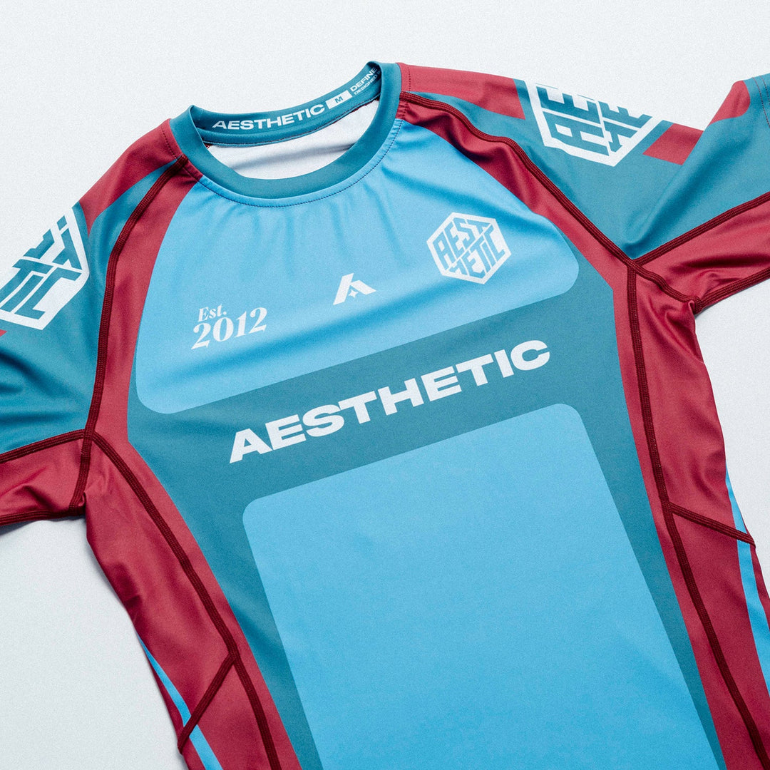 Cross Short Sleeve Rashguard (Maroon)