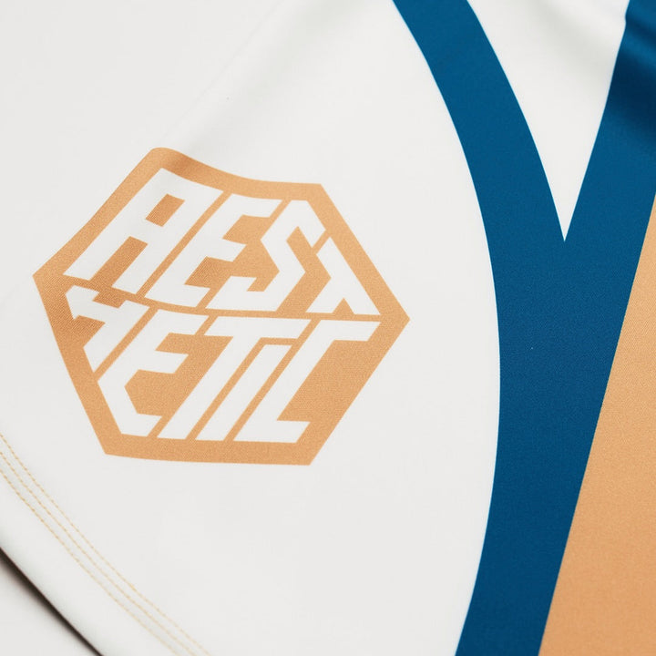 AESTHETIC Cross Combat BJJ Shorts – Royal logo detail