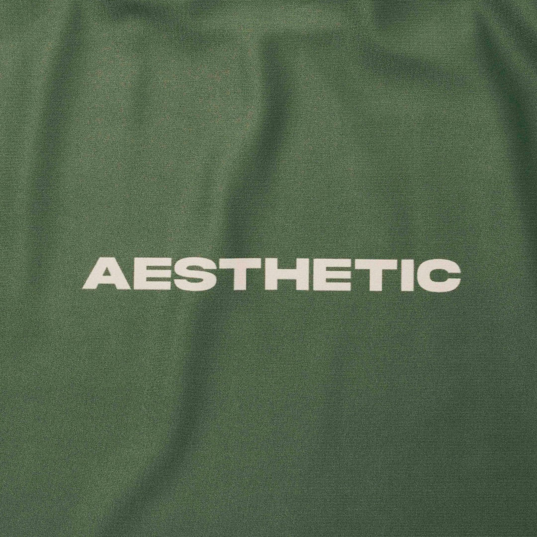 AESTHETIC Motion Short Sleeve BJJ Rashguard - Hunter Green back detail