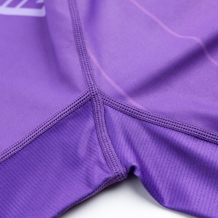 AESTHETIC USA Long Sleeve Ranked Rashguard 2026 Purple - stitch close up