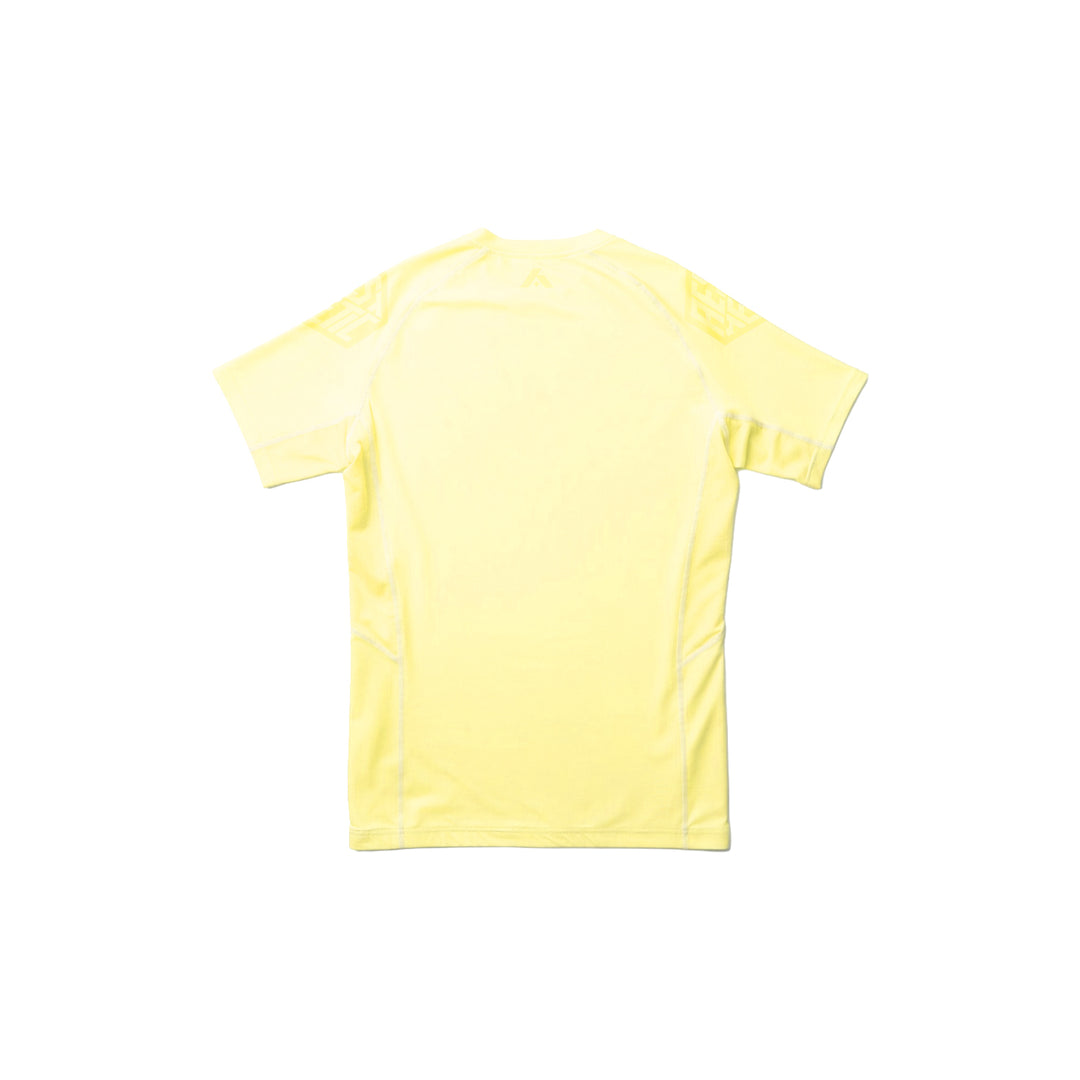 AESTHETIC Pastel Yellow Short Sleeve BJJ Rashguard - back view