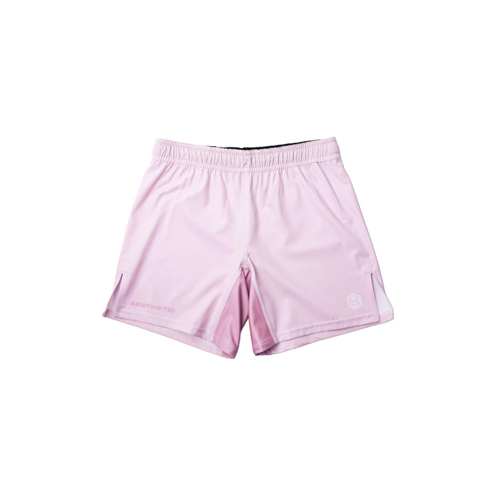AESTHETIC Pastel Pink Grappling Shorts – front view