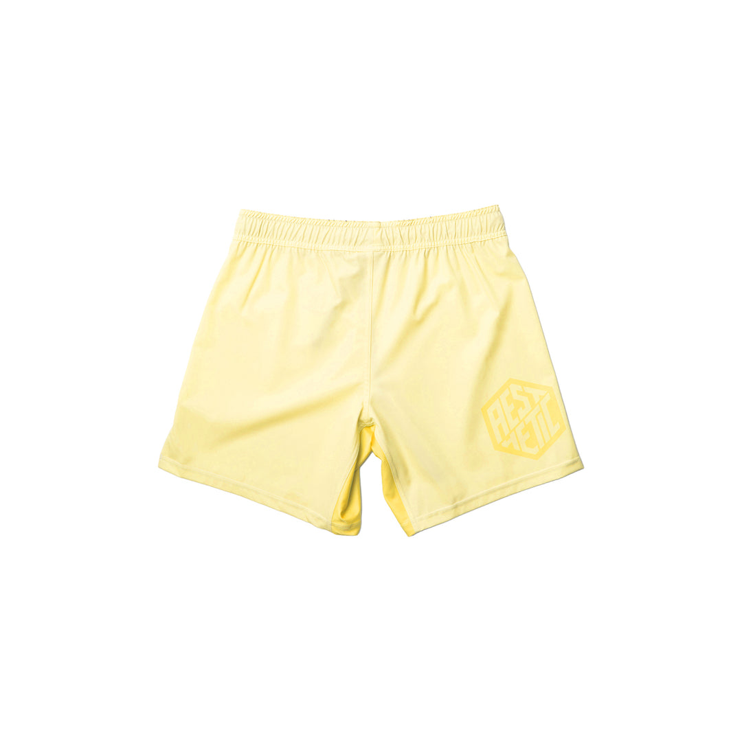 AESTHETIC Pastel Yellow Grappling Shorts – back view