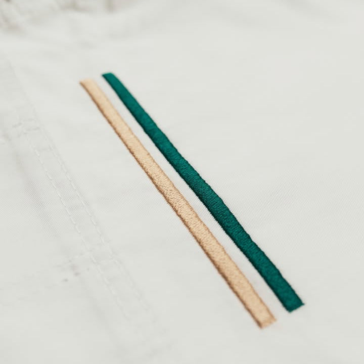 AESTHETIC The Competitor BJJ Gi Kimono - White/Pine Green Jacket detail