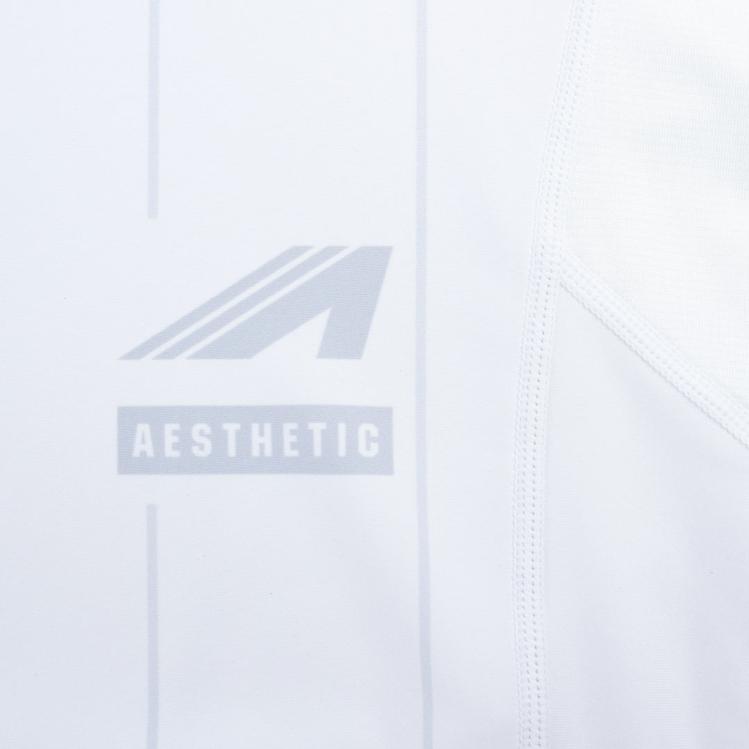 AESTHETIC USA Long Sleeve Ranked Rashguard 2026 White - lining details