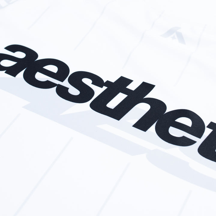 AESTHETIC USA Long Sleeve Ranked Rashguard 2026 White - logo details