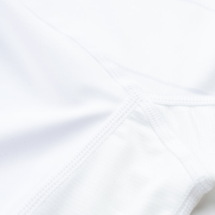 AESTHETIC USA Long Sleeve Ranked Rashguard 2026 White - stitch close up