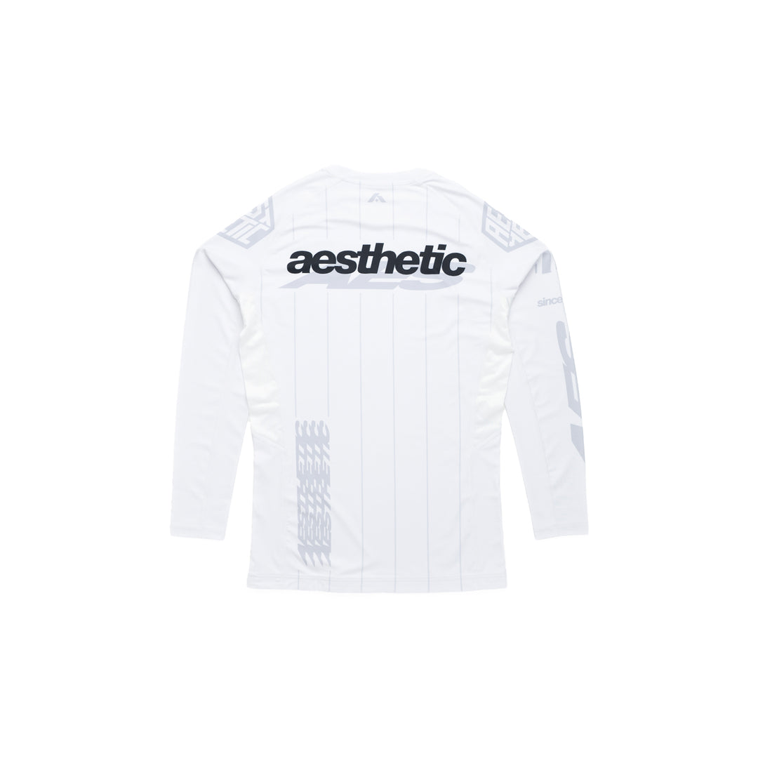 AESTHETIC USA Long Sleeve Ranked Rashguard 2026 White - back view