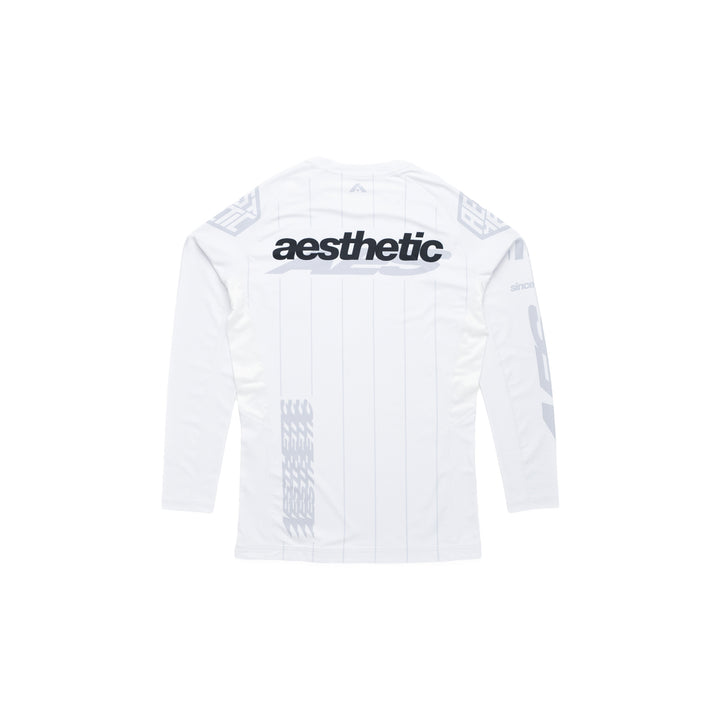 AESTHETIC USA Long Sleeve Ranked Rashguard 2026 White - back view