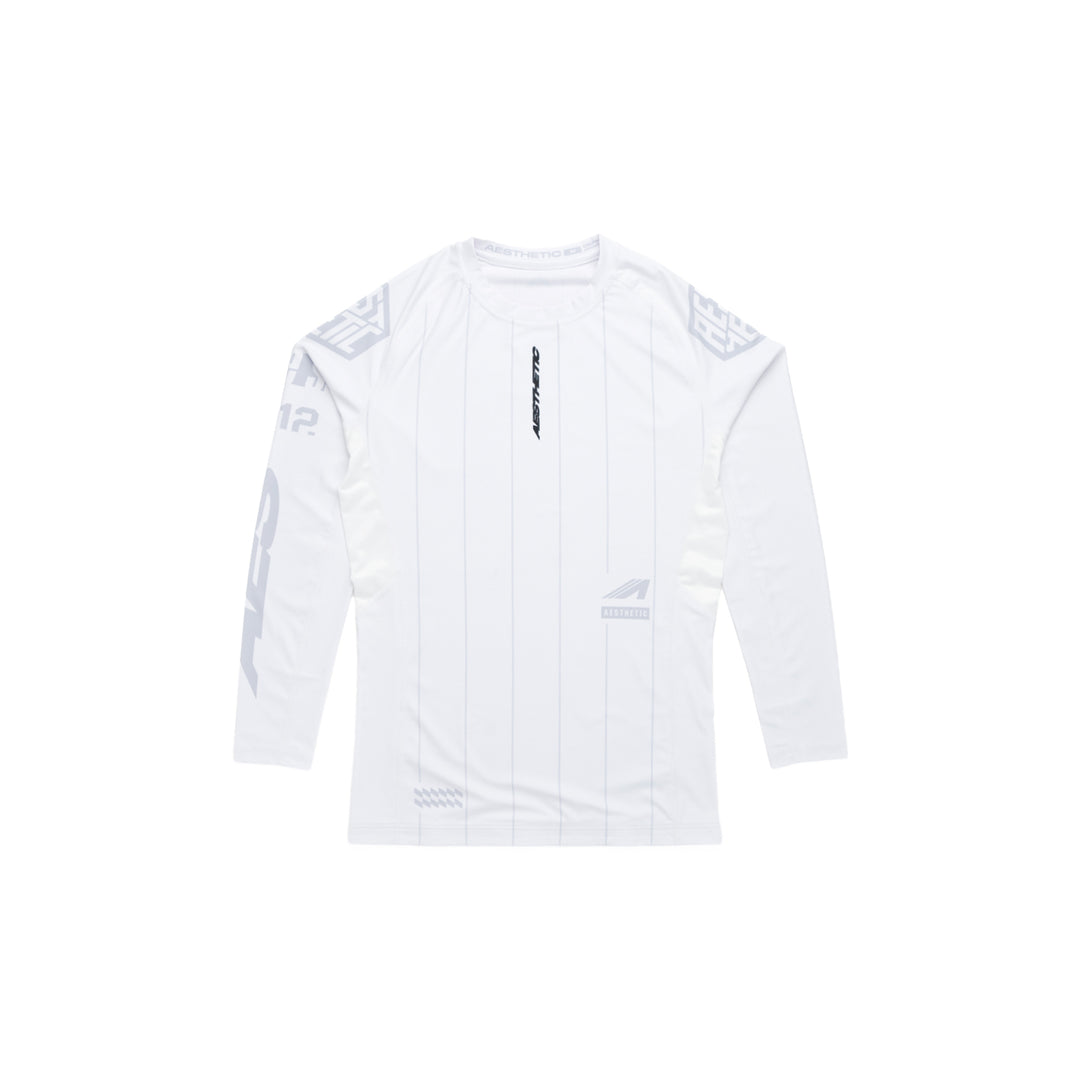 AESTHETIC USA Long Sleeve Ranked Rashguard 2026 White - front view